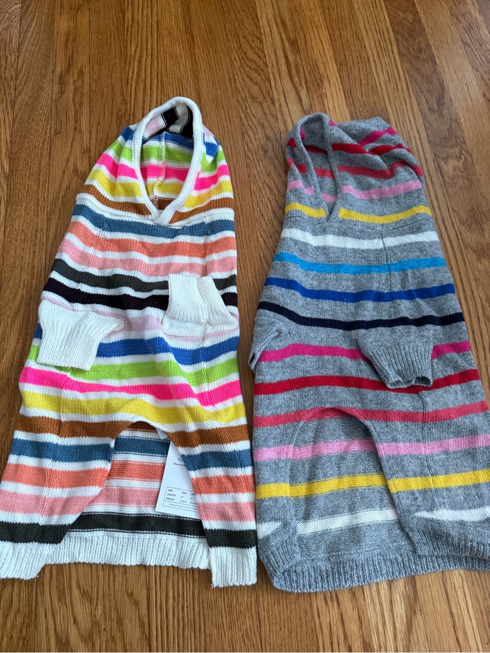 2 GAP dogs cozy knit striped sweaters m/l